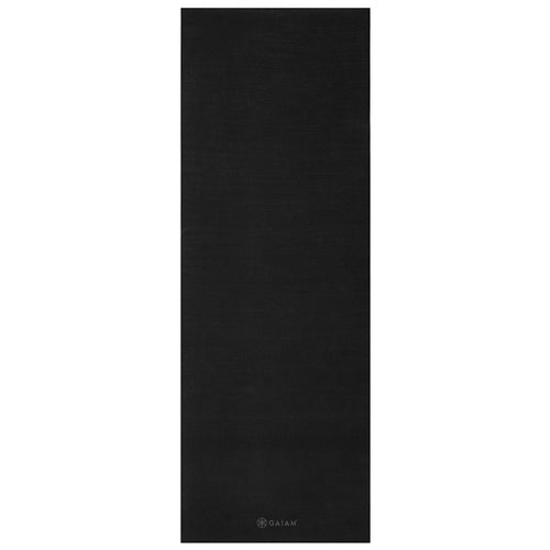 Gaiam Classic Solid Color Yoga Mat (5mm) Black flat